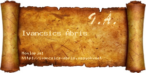 Ivancsics Ábris névjegykártya
